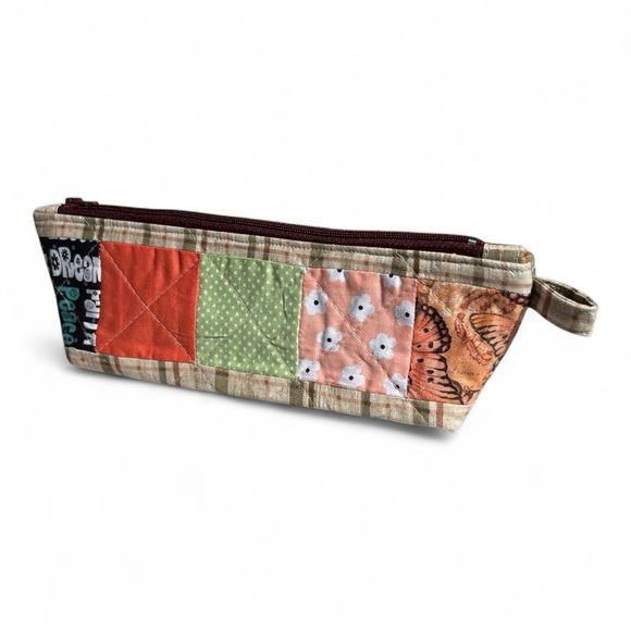 Patchwork Quilted Zipper Pencil Pouch - Picture 5 of 6